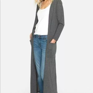 JOHNNY WAS Calme Grey Long Duster Pocket Cardigan
